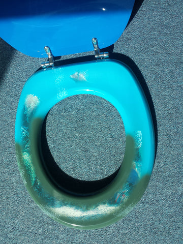MDF Print Toilet Seat. Underwater Theme, Coral. Novelty Bathroom Seat