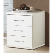 *CLEARANCE* Qmax "Ambassador" 3-Drawer Bedside, White.