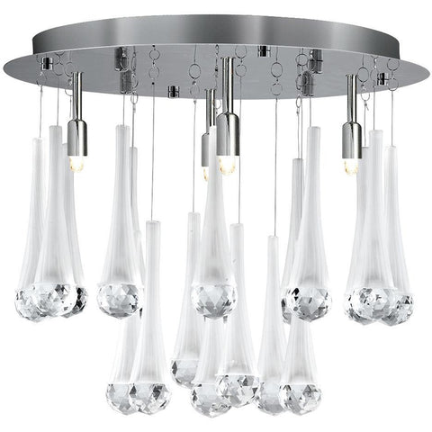 CLEARANCE- Searchlight 8944-4CC 'Alexia' Chrome 4 Light Frosted Cone-Crystal