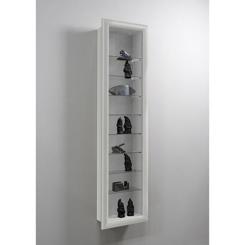 "Bora-9" Wall Mounted Display Cabinet Shelving. Glass & Wood. Vertical., [product_variation] - Freedom Homestore