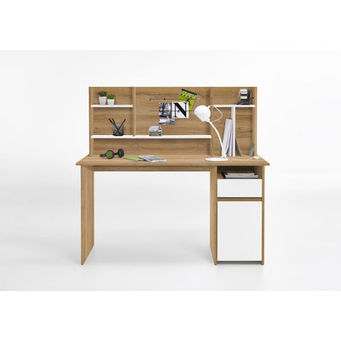 "Cambridge" Computer Desk, PC Table. Antique Oak & White, [product_variation] - Freedom Homestore