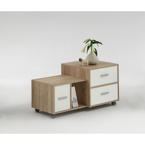 "Mia" Designer Offset Side / End / Bedside Table Cabinet. Quirky & Unique