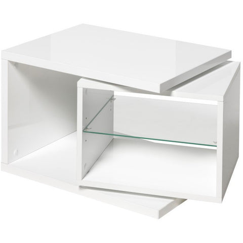 "Nele" Designer Side/End/Coffee Table With Rotating Element & Glass Shelf., [product_variation] - Freedom Homestore