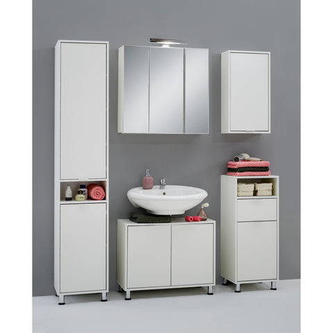 *CLEARANCE* 'Zamora' Matching Bathroom Units / Suite. Minimalist Design, White Finish.