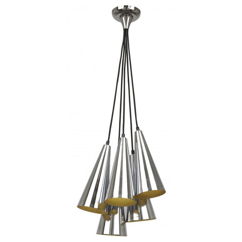 *CLEARANCE* Endon "Chime" Metal 5-Light Cluster Pendant Chandelier