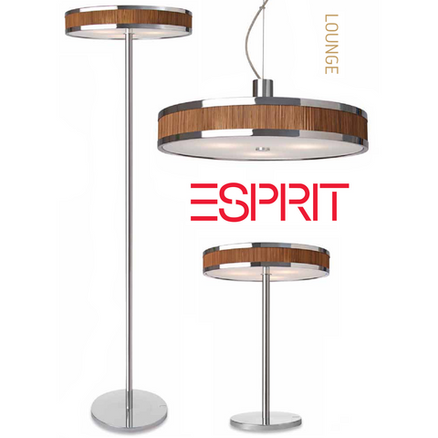 Esprit 'Lounge' Designer Light Range. Bamboo Wood Finish Lighting.