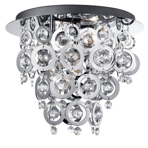 Searchlight "Nova" 0573-3cc Chrome & Acrylic Ceiling Light Chandelier.