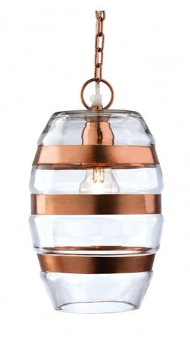 Firstlight "Craft" Glass & Copper Jar Lantern Ceiling Pendant Lights