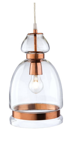 Firstlight "Craft" Glass & Copper Jar Lantern Ceiling Pendant Lights