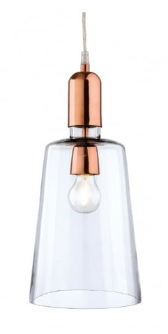 Firstlight "Craft" Glass & Copper Jar Lantern Ceiling Pendant Lights