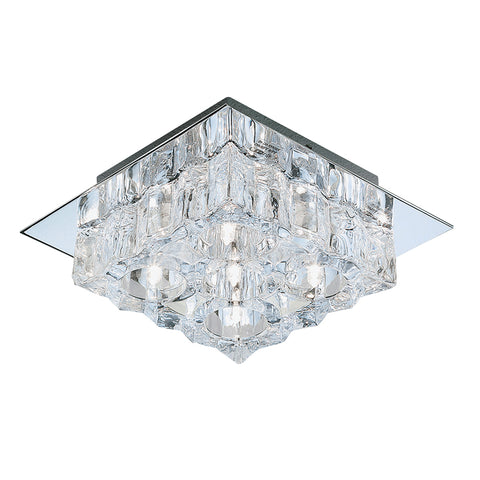 Searchlight "Ice" 241-5CC. Chunky Crystal & Chrome Ceiling Light