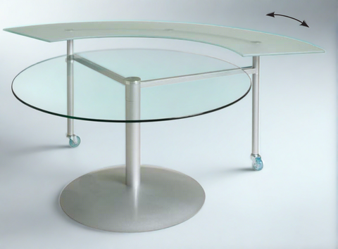 "Jupiter" Glass Table with Lazy Susan Revolving Ring 30733
