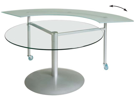 "Jupiter" Glass Table with Lazy Susan Revolving Ring 30733