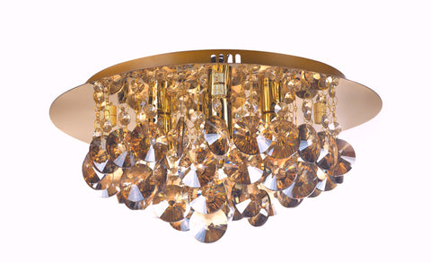 Marco Tielle "Hannah" Ceiling Chandelier. Gold Tone w Crystal Drops