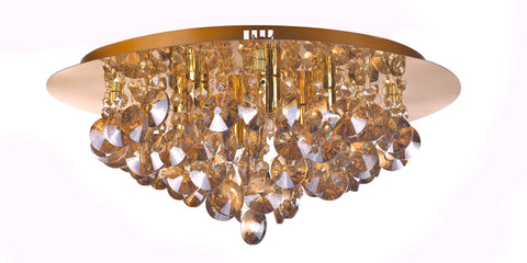 Marco Tielle "Hannah" Ceiling Chandelier. Gold Tone w Crystal Drops