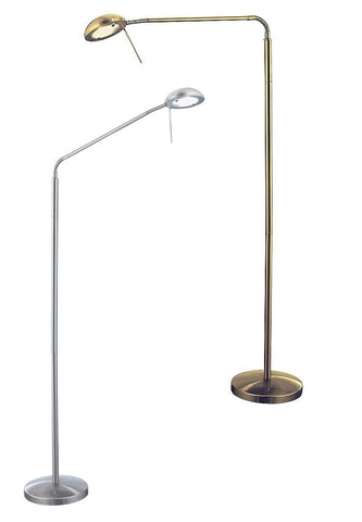 *CLEARANCE* Floor-Standing Flexible Neck Lamp in Silver or Brass. Searchlight 3251