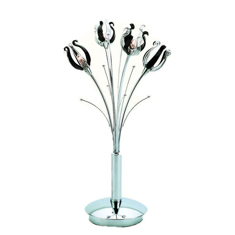 Firstlight "Flame" Designer 4-Light Table Lamp 3312chbk Floral Fire Motif