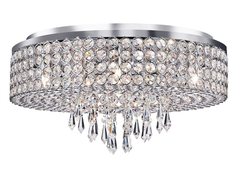 Searchlight "Orion" 9 Light Crystal Semi-Flush Ceiling Fitting 4139-9CC