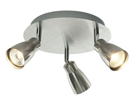 Saxby 'Hiro' 3-Light Adjustable Ceiling Spot. Brushed Chrome. 49792