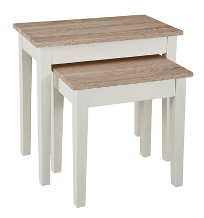 Haku "Lisa" Traditional Wood Tables. Nesting Set or Console Table. White & Oak