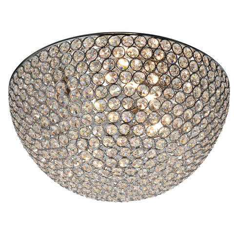 Searchlight "Chantilly" 35cm Chrome & Crystal Ceiling Pendant Light Dome. 5163-35cc