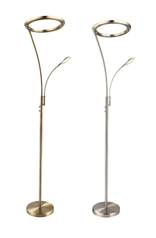 Endon "Seville" Mother & Child Floor Standing Reading Lamp, Dimmable
