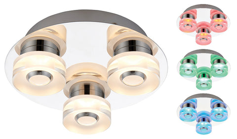 Endon 'Rita' 68913. Colour Change Remote Control Ceiling Pendant Light. IP44