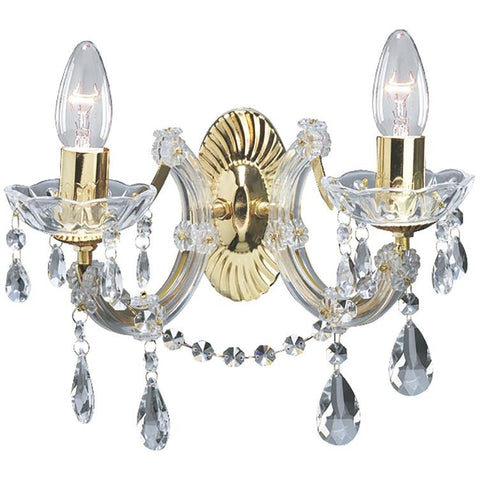 Marie Therese Glass Wall Light in Antique Brass 699-2