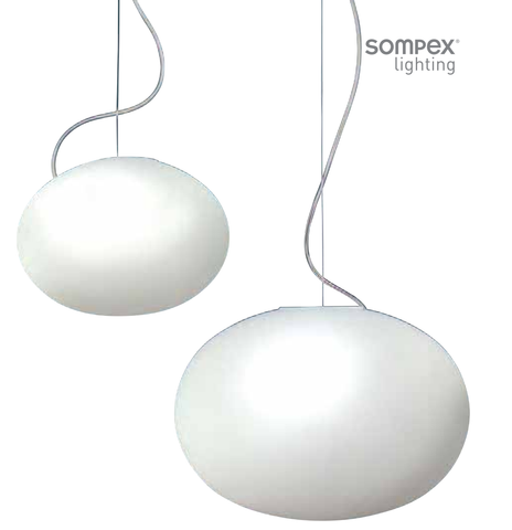 Sompex 'Oval' White Glass Globe Ceiling Pendant Light