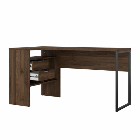 Tvilum Corner Desk. Walnut Finish. Computer/PC Desk W Storage 80118