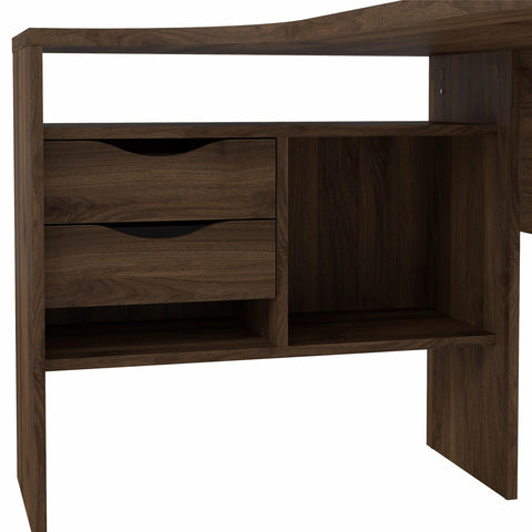 Tvilum Corner Desk. Walnut Finish. Computer/PC Desk W Storage 80118