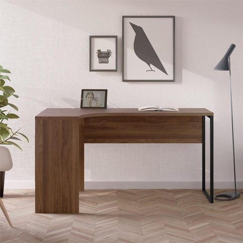 Tvilum Corner Desk. Walnut Finish. Computer/PC Desk W Storage 80118