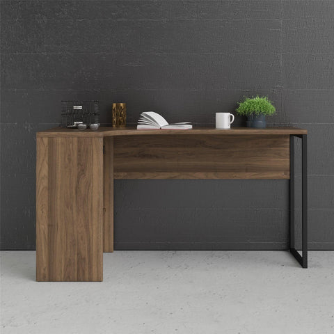 Tvilum Corner Desk. Walnut Finish. Computer/PC Desk W Storage 80118