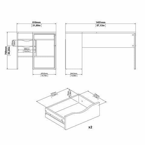 Tvilum Corner Desk. Walnut Finish. Computer/PC Desk W Storage 80118