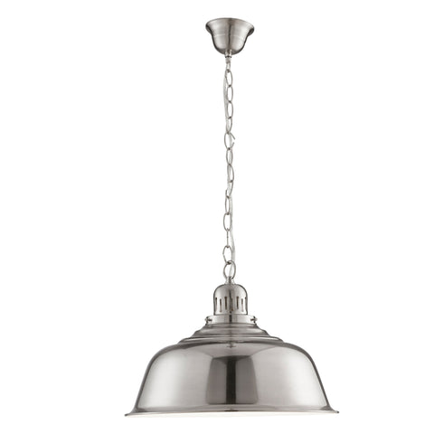 Searchlight 8551ss "Industrial" Pendant Ceiling Light. Satin Silver.