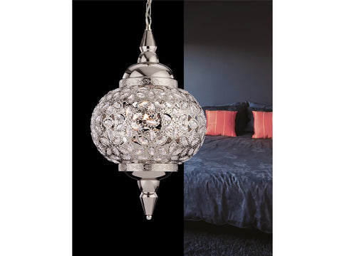 Firstlight "Taj" Indian Style Ceiling Pendant Light 8648CH Chrome & Acrylic