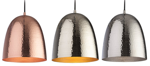 Firstlight "Assam" Retro Hammered Metal Shade Ceiling Pendant Light