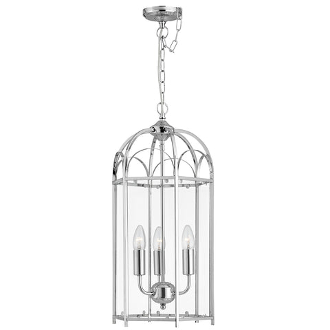 Searchlight 8773cc Traditional Glass Lantern Style Ceiling Pendant Light.