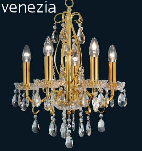 Searchlight "Venezia" Range Designer Ceiling Light Chandelier Chrome or Gold
