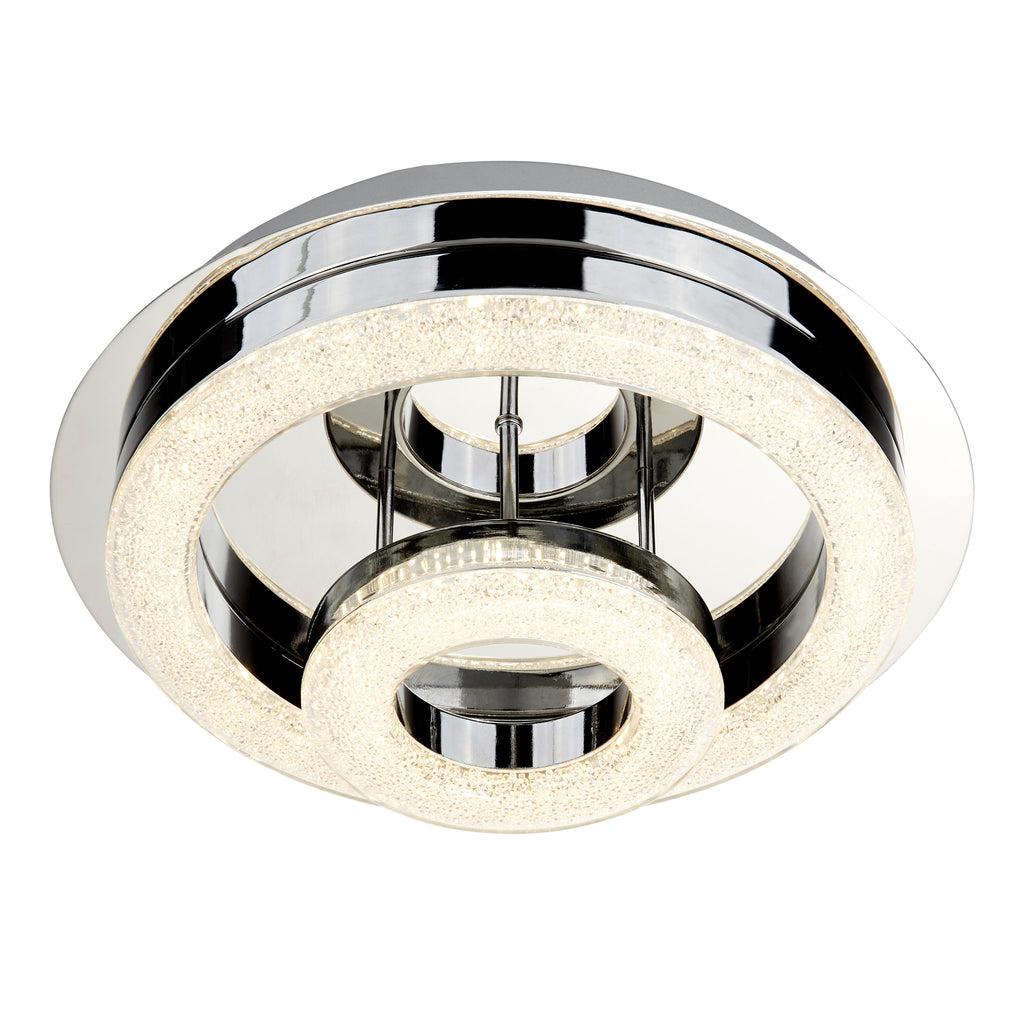 Searchlight "Polo" 2-Tier Chrome LED Ceiling Pendant Light Dome. 9109-28cc