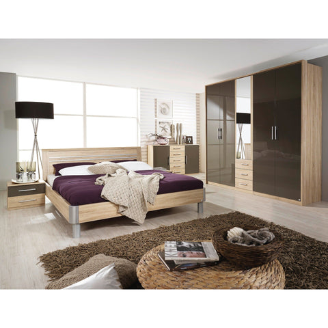 Rauch 'Lyon' Range German Made Bedroom Furniture. Oak & HighGloss Lava Brown, [product_variation] - Freedom Homestore