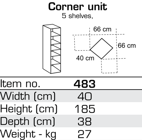 Qmax 40cm Bookcase / Shelving / Corner Piece. Any Room Range.