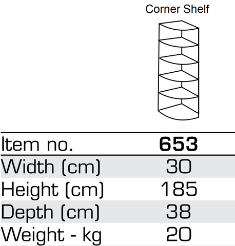 Qmax 30cm Open Shelf Corner Piece. Any Room Range.