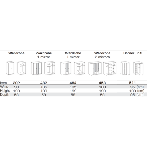 Qmax German Made Bedroom Furniture - Grande Wardrobe Range - White / Oak, [product_variation] - Freedom Homestore