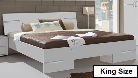 Qmax 'City' Bed & Bedsides. German Bedroom Furniture. White Finish