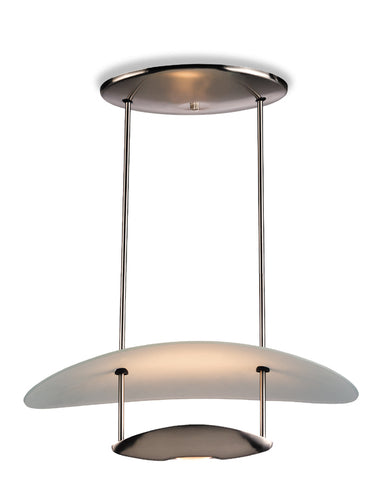 Firstlight 'Infinity' 55cm Ceiling Light. 300w. Satin Steel & Glass Y110SS