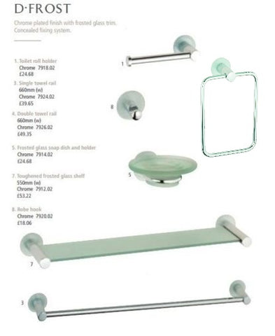 *Clearance* Set of 6 Roper Rhodes Dfrost Bathroom Accessory Range