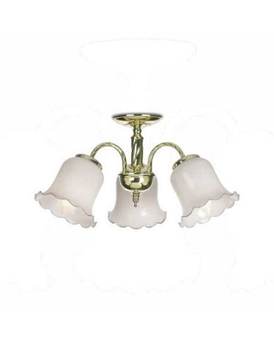 Endon 193-3. 3-Light Ceiling Pendant Light. Polished Brass & White