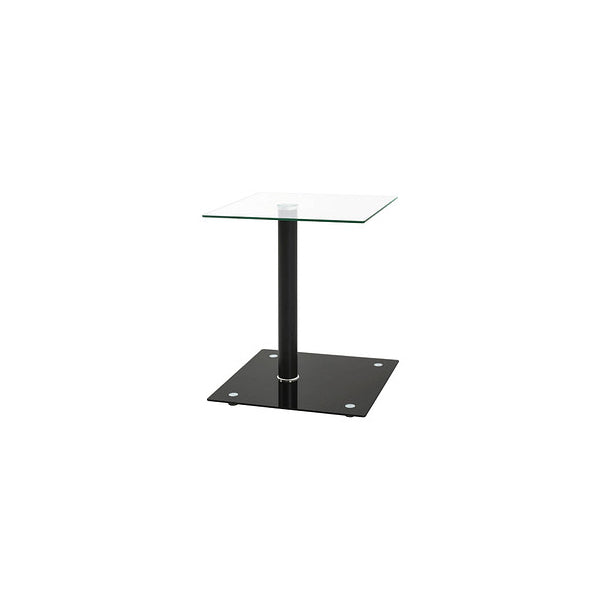 Retro Black & Clear Glass Offset Side Table. 33505