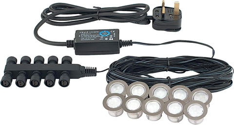 Saxby "Kios / Ikon" LED Plinth Decking Walkover Lights. Pack of 10.